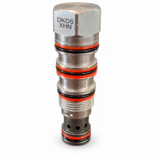DKDS-XHN hydraulic cartridge valve showing model marking